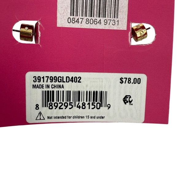 Kurt Geiger London Gold and Green Multicolor Studded Resin Hoop Earrings NWT - Picture 5 of 6